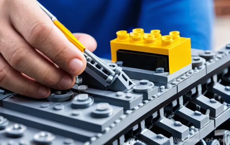 레고 조립 시간 비교 - **Prompt:** A highly detailed close-up of an adult (30s-40s, wearing casual attire like a t-shirt an...