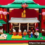 레고와 세계 각국의 콜라보 - **A Vibrant Lunar New Year Celebration with LEGO Models:**
    An intricately detailed, wide-angle s...