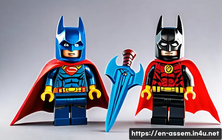 레고 히어로 캐릭터 리뷰 - A highly detailed LEGO hero figure inspired by classic comic book superheroes, featuring intricate a...
